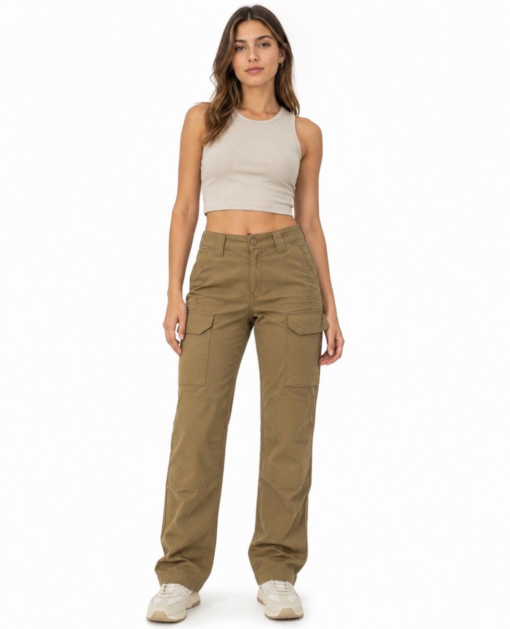 Gorpcore Rugged First Tactical Cargo Straight Pants sz 8 Khaki Utility Tactical